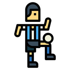 football player filled outline icon style