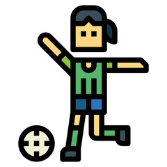 football player filled outline icon style