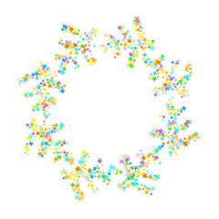 Rainbow Festive Confetti. Carnival Star Falling.