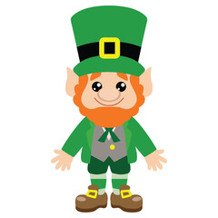 St Patrick day leprechaun  vector cartoon illustration