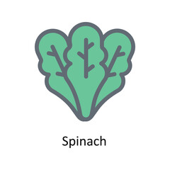 Spinach Vector  Fill outline Icons. Simple stock illustration stock