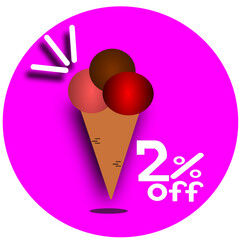Obraz premium illustration ice cream 2% off