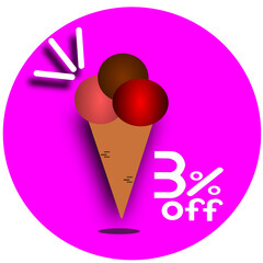 illustration ice cream 3% off