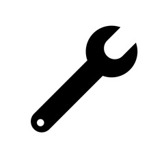Wrench silhouette icon. Tool. Vector.