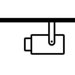 Security camera icon on the ceiling. Security camera. Monitoring. Vector.