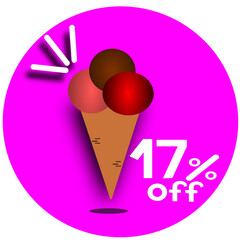 illustration ice cream 17% off
