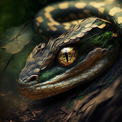 Fototapeta premium Ai generated art nature snake photo