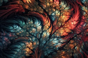 Digital background with an abstract fractal design that is creative and original. Generative AI