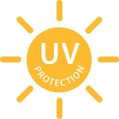 UV radiation protection icon solar ultraviolet light symbol for graphic design, logo, website, social media, mobile app, UI illustration.