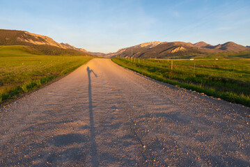 Shadow Portrait Fun Kick Mountain Road
