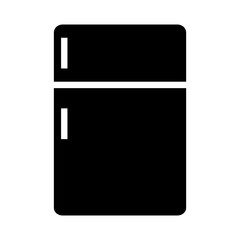 Simple refrigerator silhouette icon. Kitchen appliance. Vector.