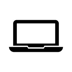 Laptop silhouette icon. Portable computer. Vector.
