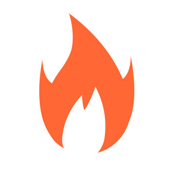 orange flame icon. fire icon. vector.
