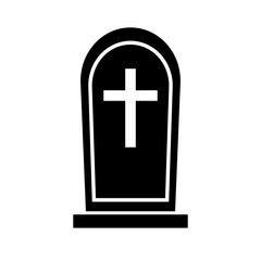 Fototapeta premium Grave silhouette icon. Graveyard. Vector.