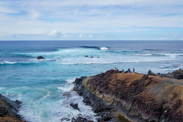 Landscape of the volcanic coast of the Gulf. Lanzarote. Balearic Islands. Spain