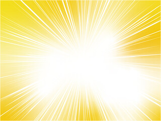 Obraz premium 綺麗で鮮烈な光を放つグラデーション放射背景_集中線_オレンジ系