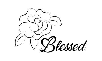 Fototapeta premium Biblical Phrase with Floral Design. Christian typography for print or use as poster, card, flyer or T shirt