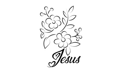 Biblical Phrase with Floral Design. Christian typography for print or use as poster, card, flyer or T shirt