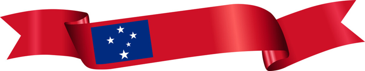 3D Flag of Samoa on ribbon. - 582019107