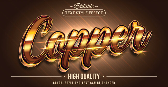 Editable text style effect - Copper text style theme.