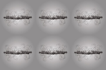 Seamless pattern with interesting doodles on colorfil background. Pano.