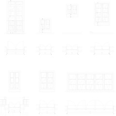 Classic door illustration vector sketch with measure scale