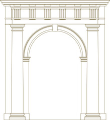 Vector illustration sketch of classical greek roman column gate