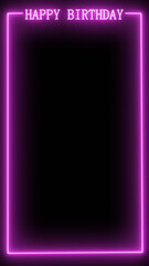 [Verical Type]Pink neon birthday background material