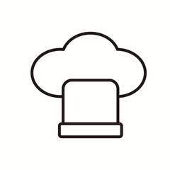 Chef Hat Icon Black and White