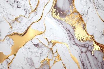 Naklejka premium golden white marble texture background