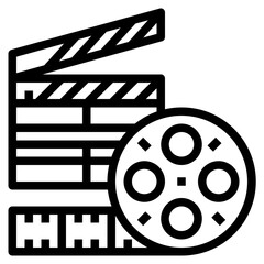clapboard line icon style