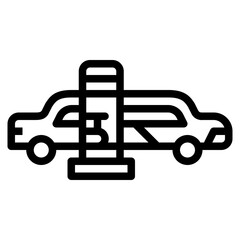 limousine line icon style