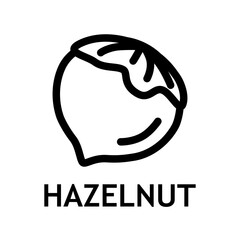 Hazelnut icon. Healthy organic food. Nutrition ingridient for dient. Outline nut