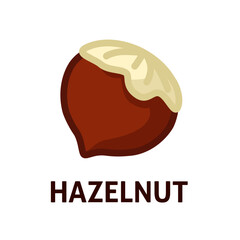 Hazelnut icon. Healthy organic food. Nutrition ingridient for dient. Brown nut
