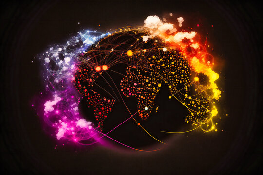 The power of communication technology drives the internet business and connects the world's telecommunication networks