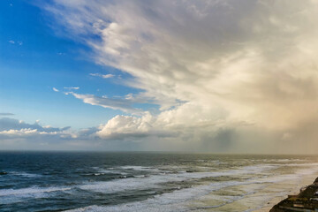 Seascape. Dramatic sunset