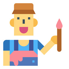 artist flat icon style