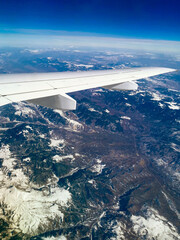 Fototapeta premium Aerial view from porthole