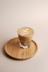 Latte art coffee cup or cappuccino froth