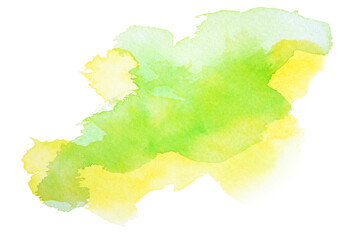 Obraz premium ライトグリーン 水彩タッチ 透明の背景