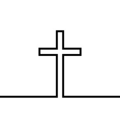 Christian cross icon. Religious cross logo isolated on white background