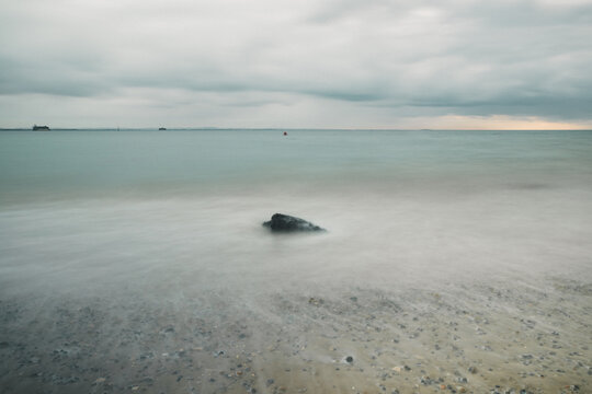 Long exposure seascape shot on a stormy day