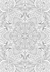 Fototapeta premium Decorative detailed mandala coloring book page illustration