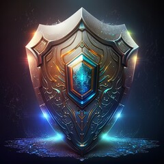 Illustrations of shield protection, generative ai