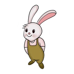 Fototapeta na wymiar Cute pet cartoon rabbit 