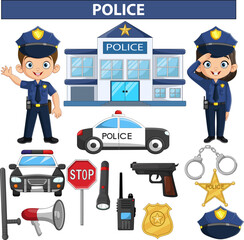Police elements equipment collection
