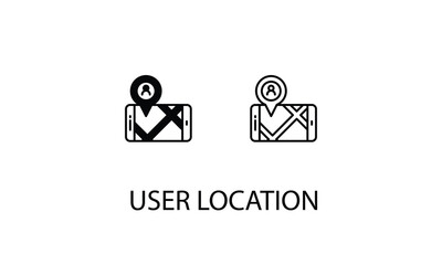 User location double icon design stock illustration