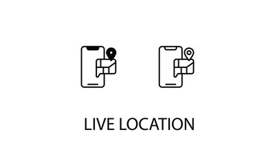 Live location double icon design stock illustration