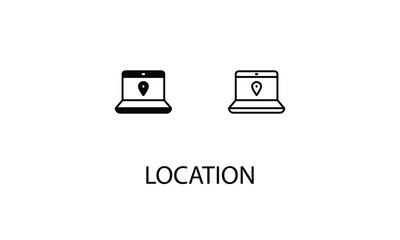 Location double icon design stock illustration