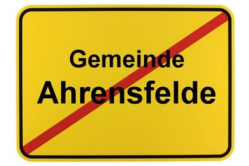 Illustration eines Ortsschildes der Gemeinde in Brandenburg